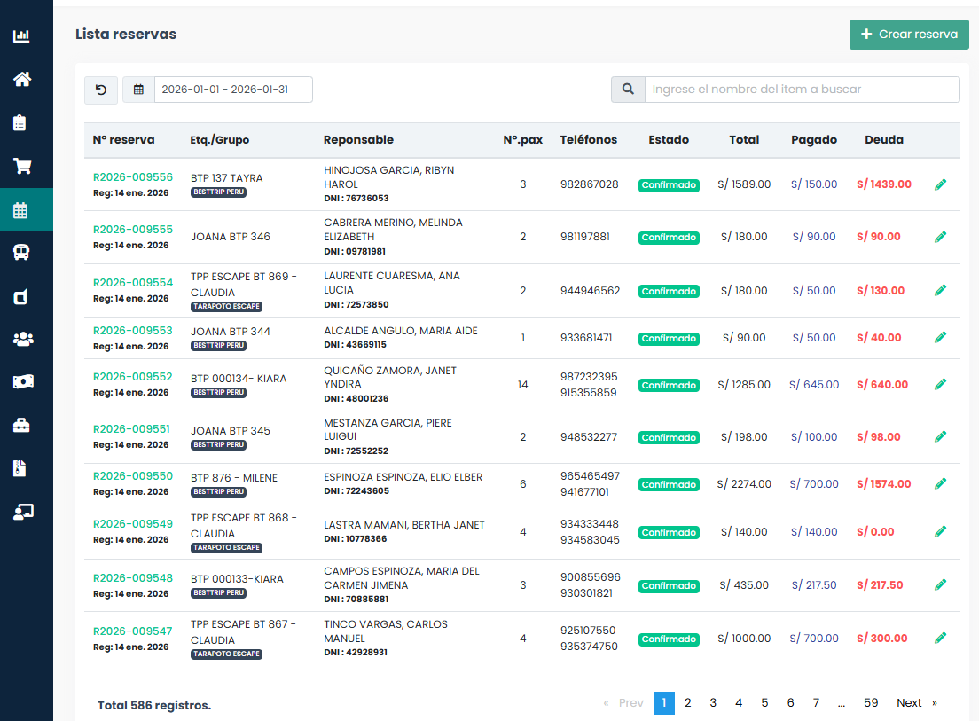 Gestiona tus reservas